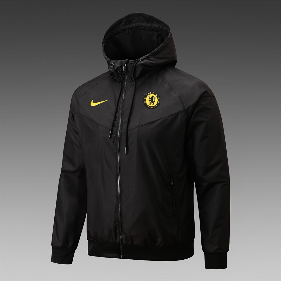 JER-1082_1 Chelsea 22/23 Black Windbreaker - 图片 1