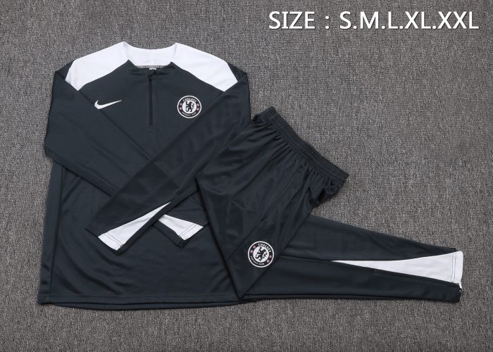 Chelsea 25/26 Dark Grey Half Zip Jacket - 图片 2