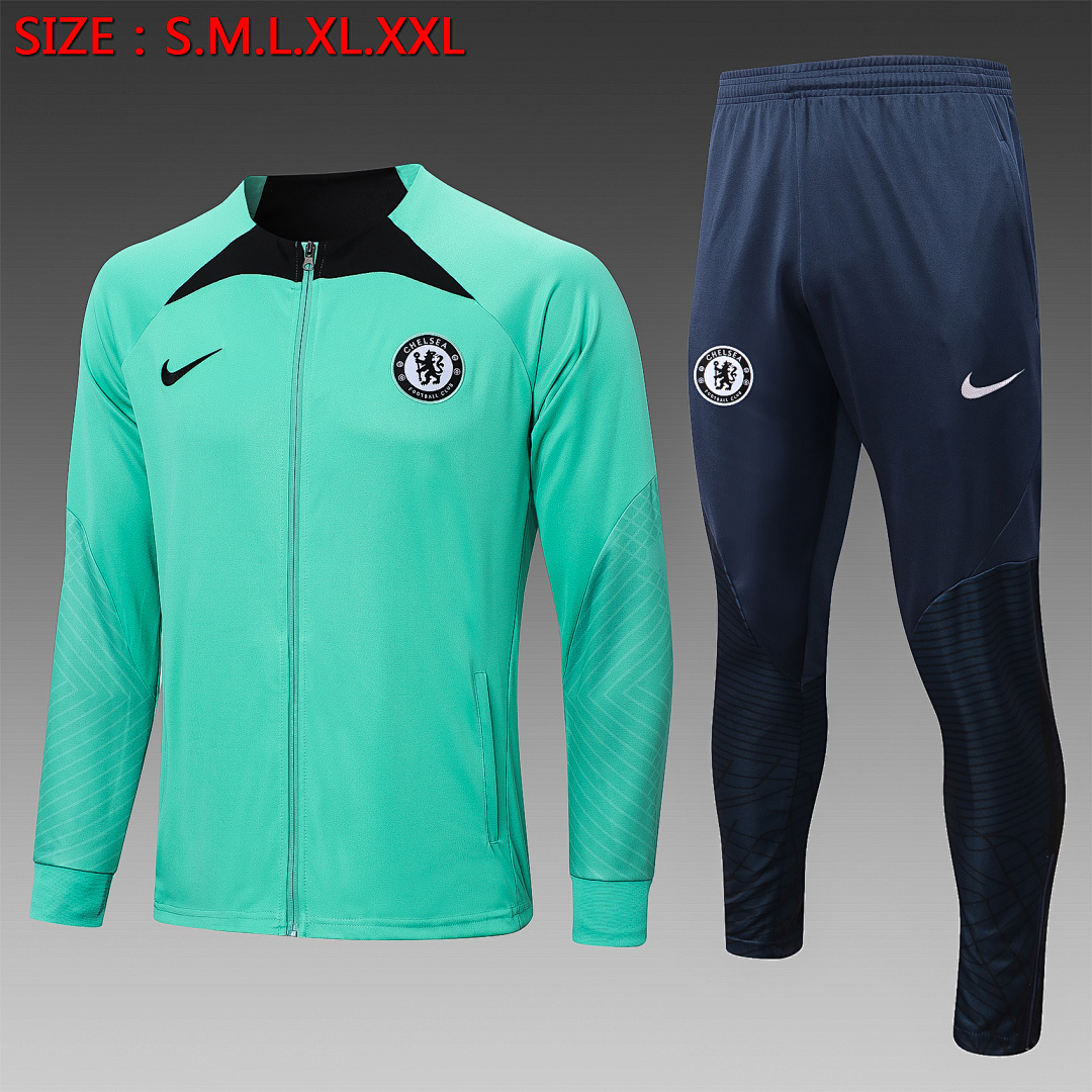 JER-1094_1 Chelsea 22/23 Green Long Zip Jacket - 图片 1