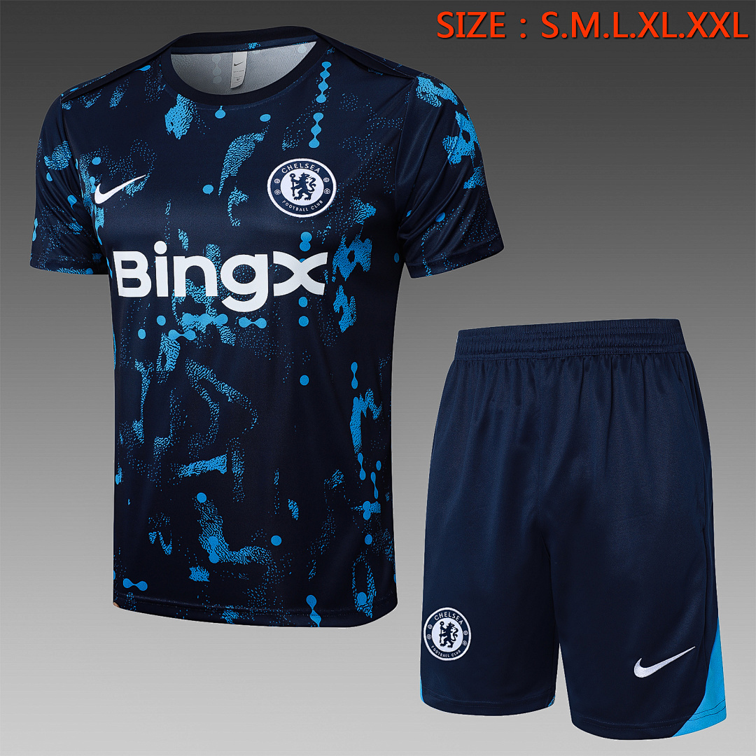 JER-1100_1 Chelsea 24/25 Blue Spray Print Short Sleeve - 图片 1