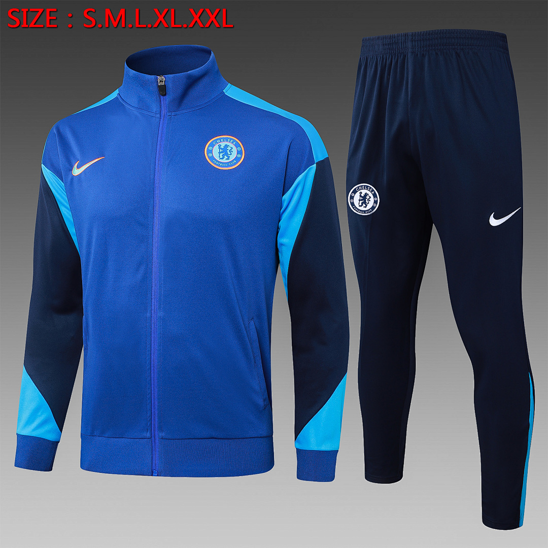JER-1102_1 Chelsea 24/25 Colorful Blue Long Zip Jacket - 图片 1