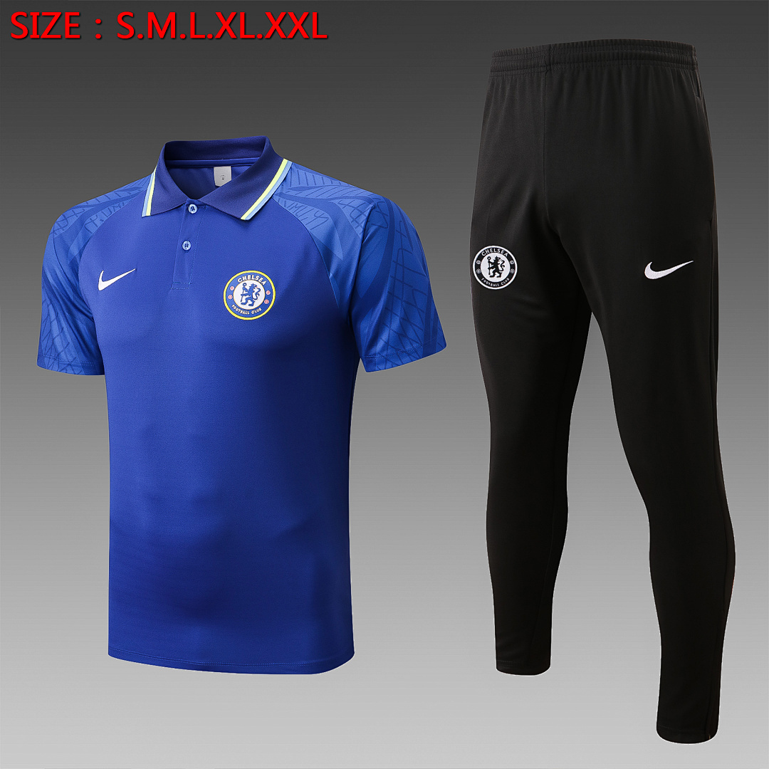 JER-1117_1 Chelsea 22/23 Colorful Blue Polo - 图片 1