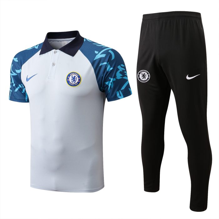 Chelsea 22/23 Light Grey Sleeve Ink Spray Polo - 图片 10