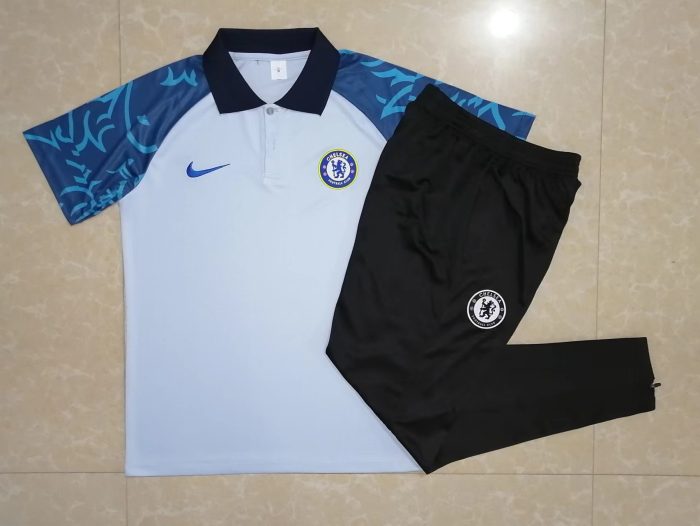 Chelsea 22/23 Light Grey Sleeve Ink Spray Polo - 图片 11