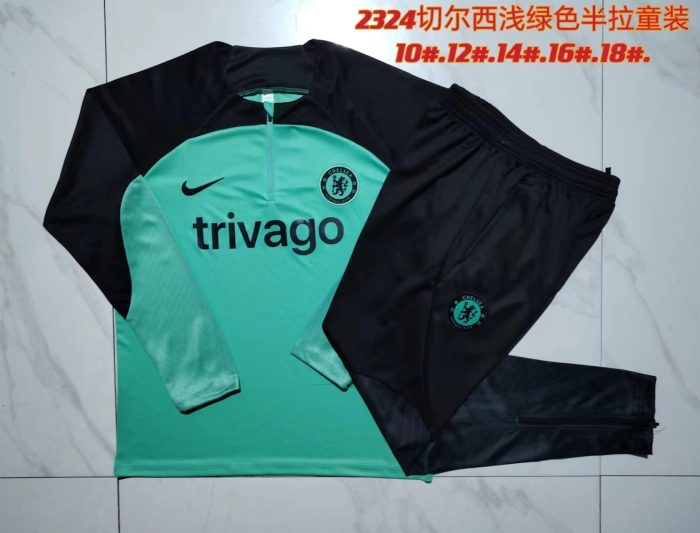 Chelsea 23/24 Light Green Half Zip Kids - 图片 3