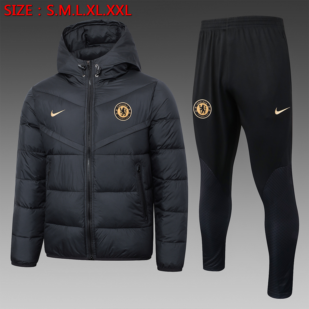 JER-1124_1 Chelsea 23/24 Black Padded Jacket - 图片 1