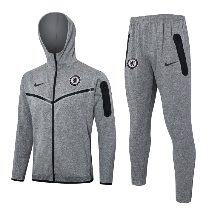 Chelsea 24/25 Gray Full Zip Jacket with Hood - 图片 2