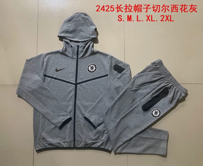 Chelsea 24/25 Gray Full Zip Jacket with Hood - 图片 9