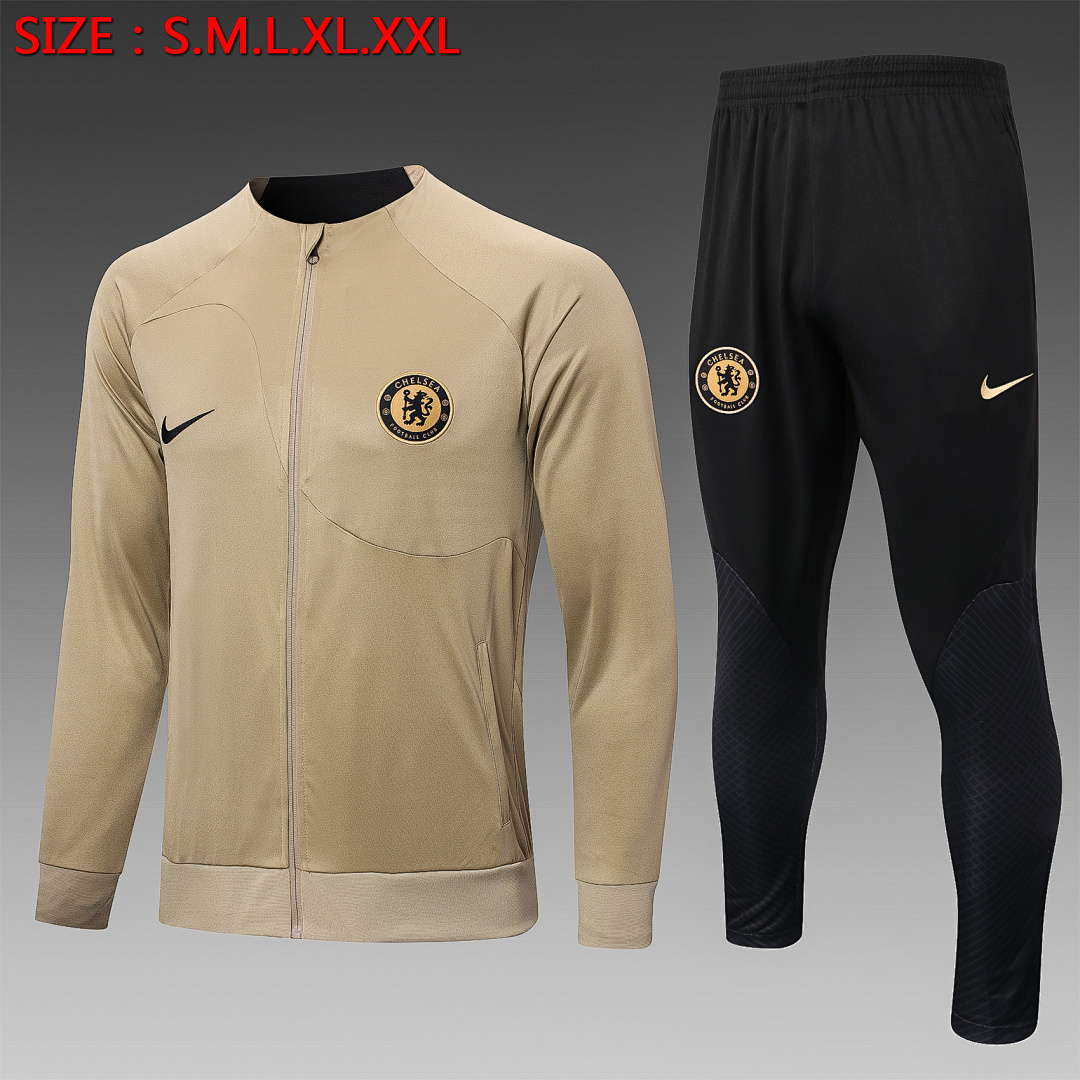 JER-1132_1 Chelsea 22/23 Yellow Long Zip Jacket - 图片 1
