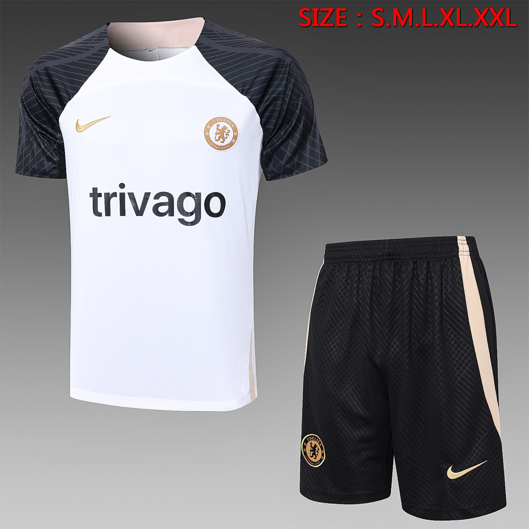 JER-1134_1 Chelsea 23/24 White Short Sleeve (Black Sleeves) - 图片 1