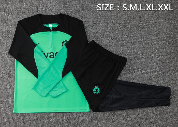 Chelsea 23/24 Light Green Half Zip Jacket - 图片 2