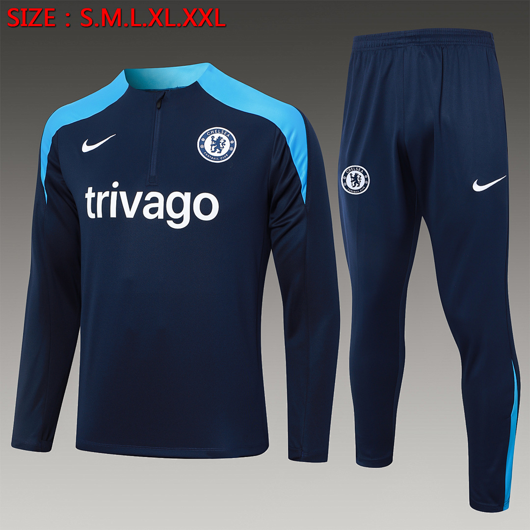 JER-1137_1 Chelsea 24/25 Blue Half Zip Jacket - 图片 1