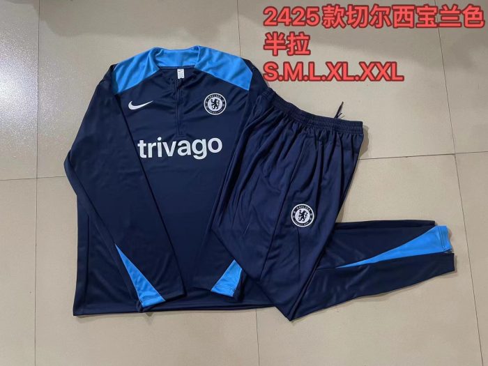 Chelsea 24/25 Blue Half Zip Jacket - 图片 11