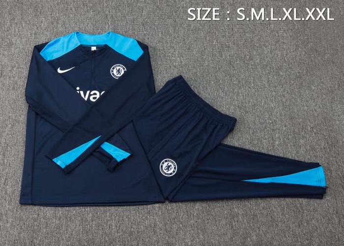 Chelsea 24/25 Blue Half Zip Jacket - 图片 2