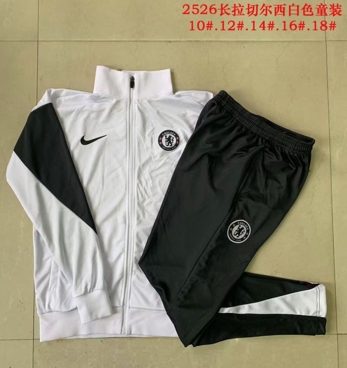 Chelsea 25/26 White Kids Long Zip Jacket - 图片 4