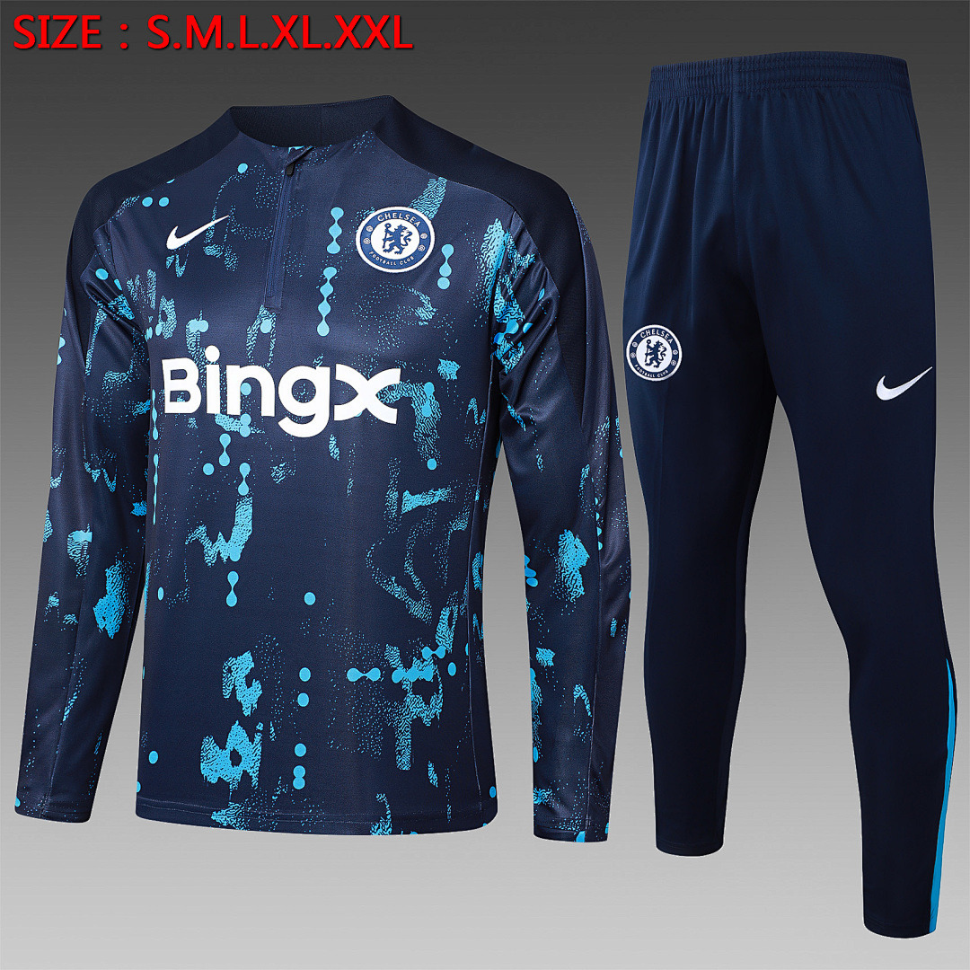 JER-1145_1 Chelsea 24/25 Blue Half Zip Jacket - 图片 1