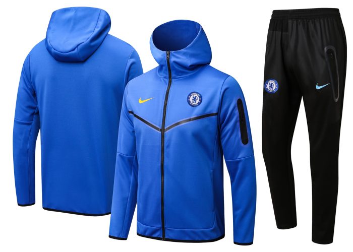 Chelsea 22/23 Colorful Blue Long Zip Jacket with Hood - 图片 10