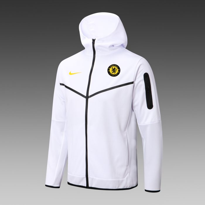 Chelsea 22/23 White Long Zip Jacket with Hood - 图片 10