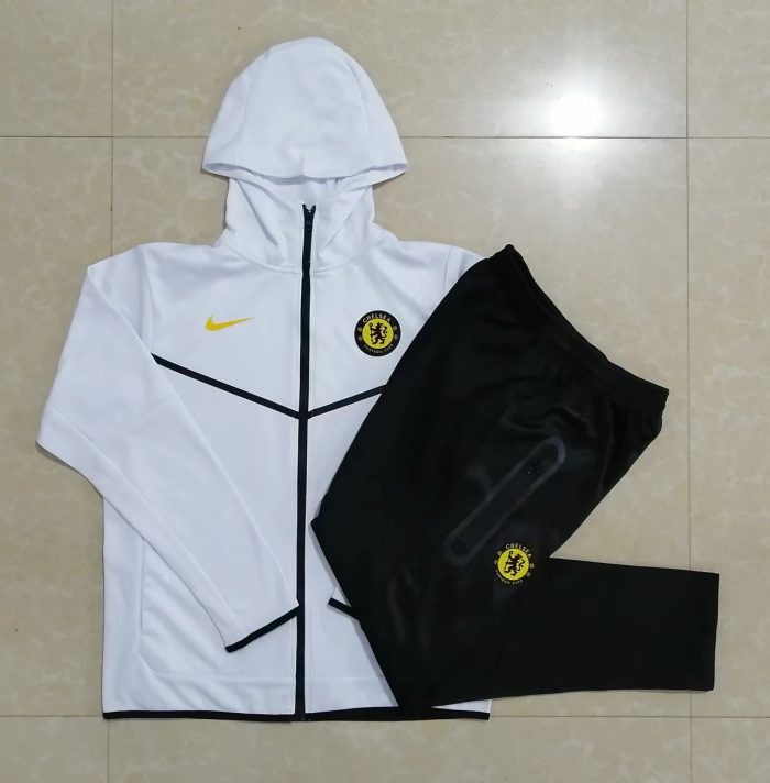Chelsea 22/23 White Long Zip Jacket with Hood - 图片 11