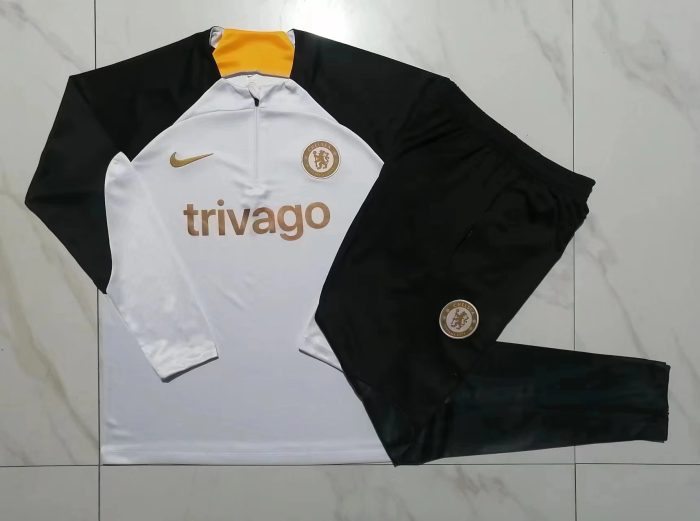 Chelsea 23/24 White Half Zip Jacket (Gold Sponsor) - 图片 11