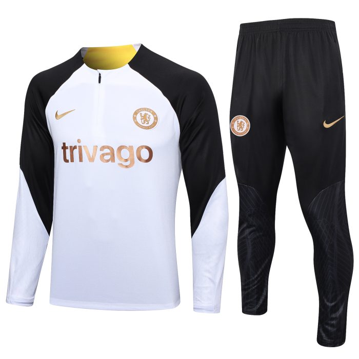 Chelsea 23/24 White Half Zip Jacket (Gold Sponsor) - 图片 2