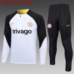 Chelsea 23/24 White Half Zip Jacket (Black Chest Badge)