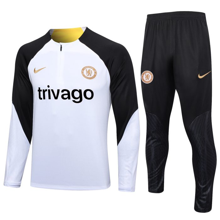 Chelsea 23/24 White Half Zip Jacket (Black Chest Badge) - 图片 4