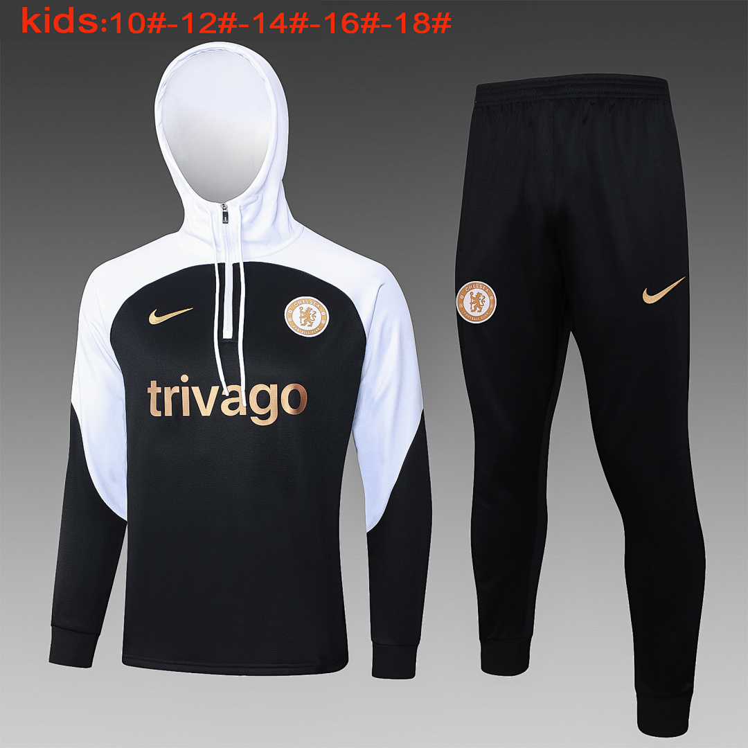JER-1152_1 Chelsea 23/24 Black Half Zip Kids - 图片 1
