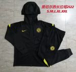 Chelsea 21/22 Black Long Zip Hoodie (Yellow Trim) - 图片 11