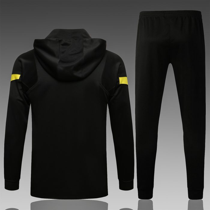 Chelsea 21/22 Black Long Zip Hoodie (Yellow Trim) - 图片 2