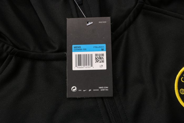 Chelsea 21/22 Black Long Zip Hoodie (Yellow Trim) - 图片 4