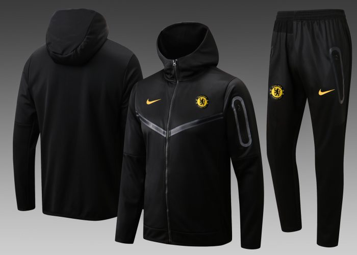 Chelsea 22/23 Black Long Zip Jacket with Hood - 图片 10