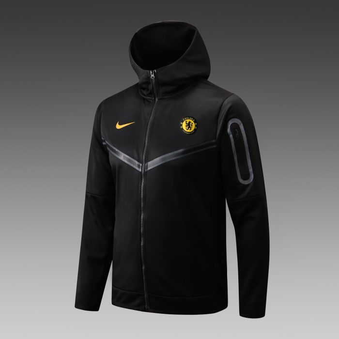 Chelsea 22/23 Black Long Zip Jacket with Hood - 图片 11