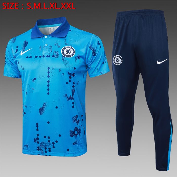 Chelsea 24/25 Polo Lake Blue Splatter - 图片 8