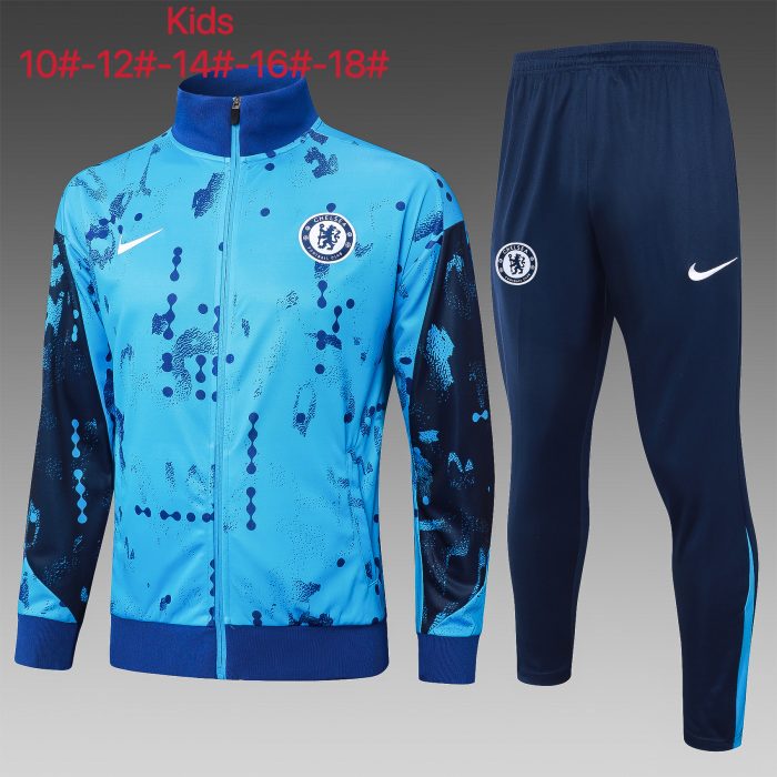 Chelsea 24/25 Kids Long Zip Jacket Lake Blue Spray - 图片 2
