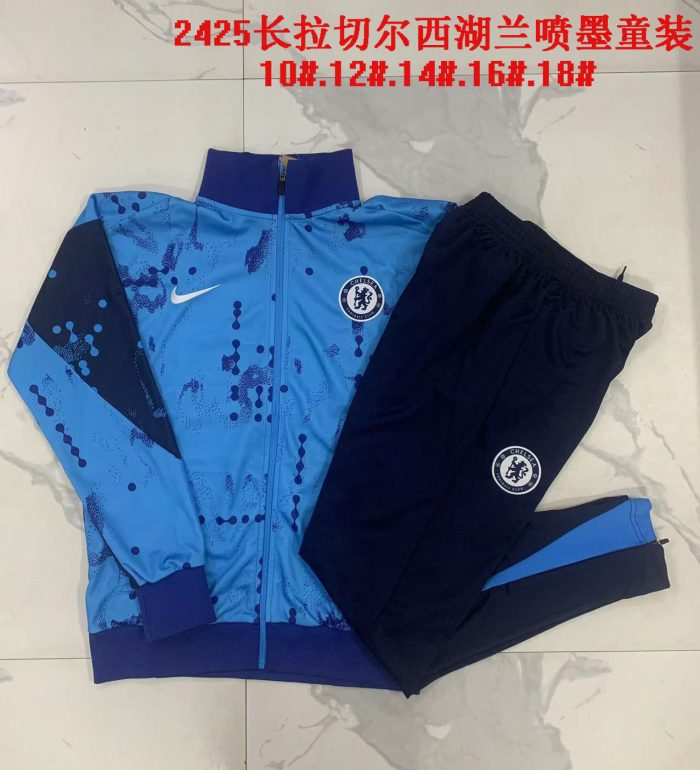 Chelsea 24/25 Kids Long Zip Jacket Lake Blue Spray - 图片 3
