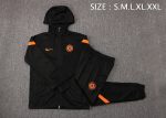 Chelsea 21/22 Black Long Zip Hoodie (Orange Trim) - 图片 2