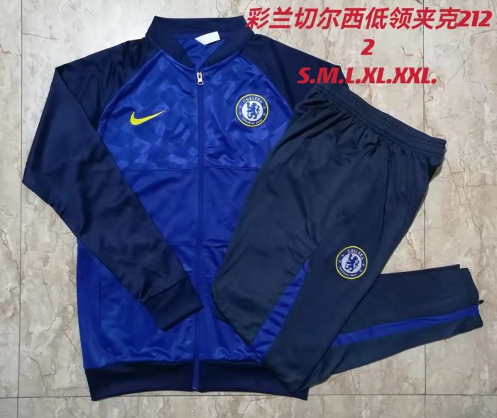 Chelsea 21/22 Low Neck Color Blue Long Zip Jacket - 图片 11