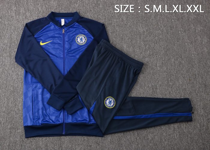 Chelsea 21/22 Low Neck Color Blue Long Zip Jacket - 图片 2