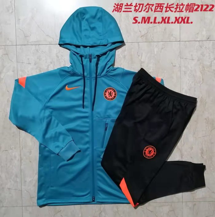 Chelsea 21/22 Green Long Zip Jacket with Hood - 图片 11