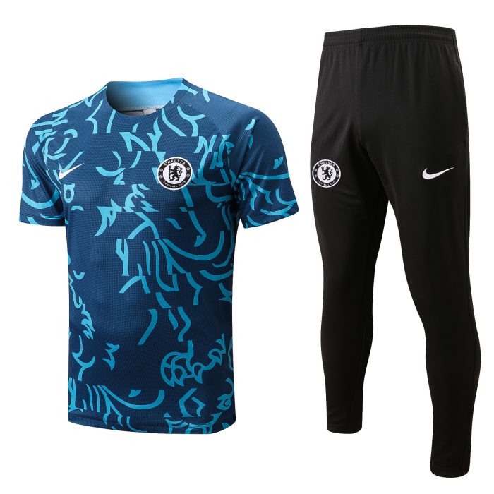 Chelsea 22/23 Blue Full Body Ink Short Sleeve Suit (with Pants) - 图片 5