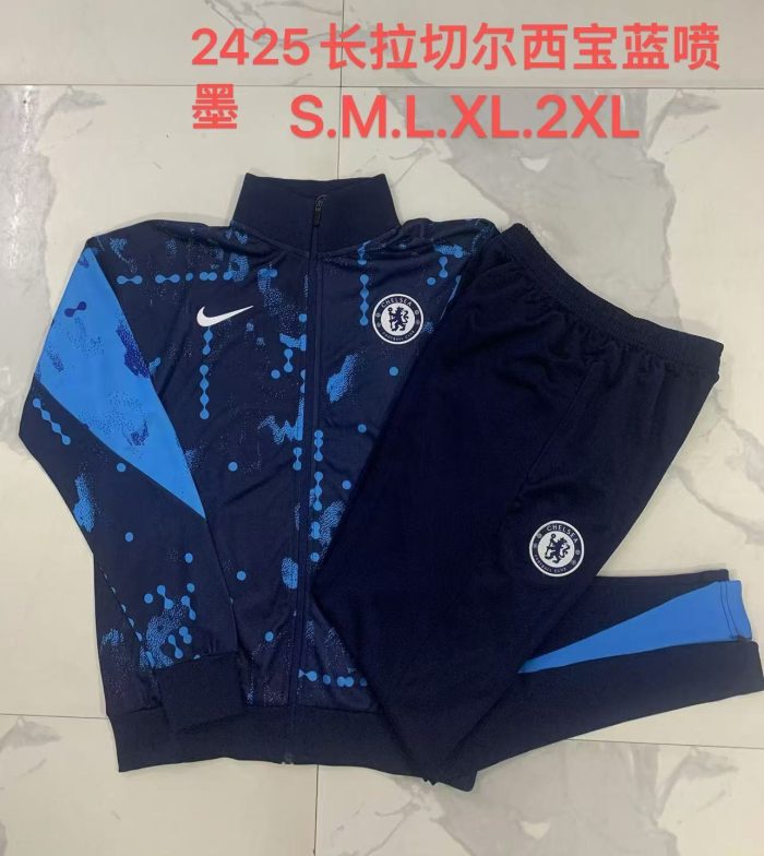 Chelsea 24/25 Blue Ink Spray Long Zip Jacket - 图片 11