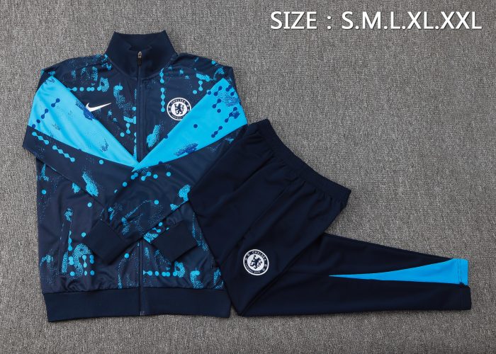 Chelsea 24/25 Blue Ink Spray Long Zip Jacket - 图片 2