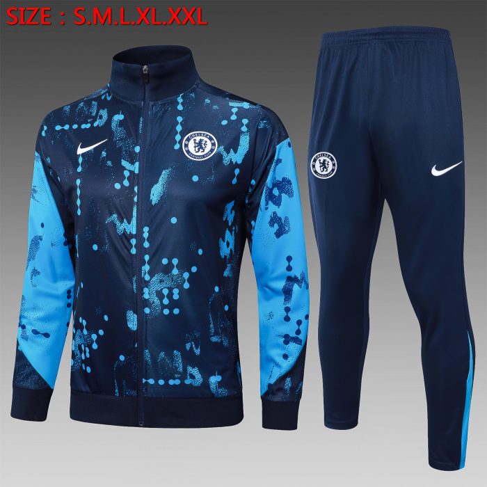 Chelsea 24/25 Blue Ink Spray Long Zip Jacket - 图片 9