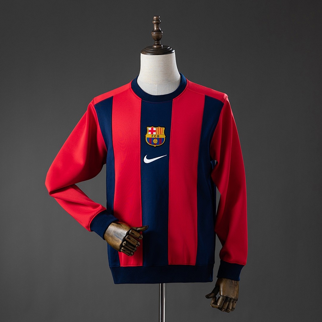 JER-2522_1 Barcelona Long-sleeved Sweatshirt - Red & Blue - 图片 1