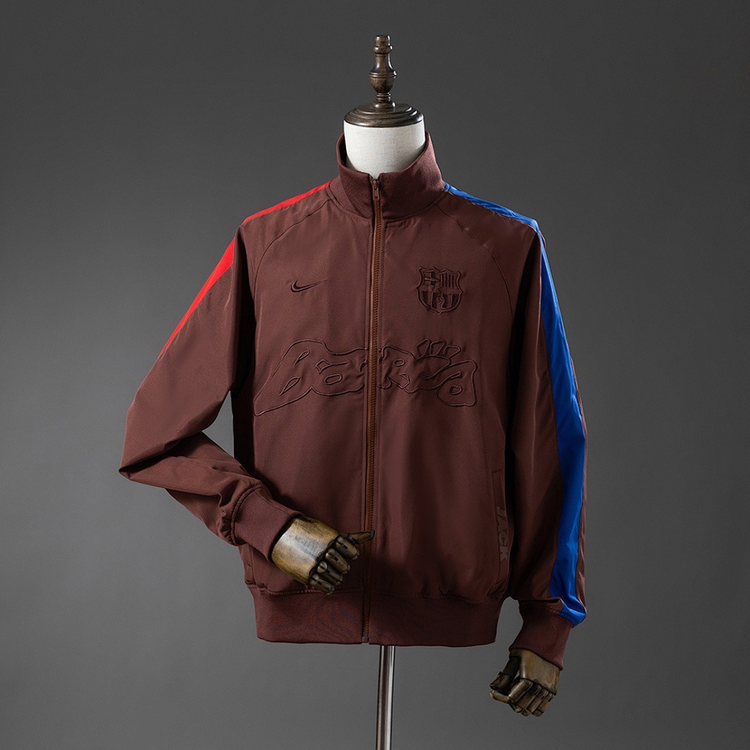 JER-2540_1 Barcelona x Travis Scott Windbreaker - Brown - 图片 1