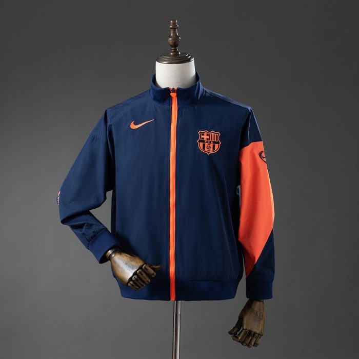 Barcelona Windbreaker - Navy Blue & Orange - 图片 3