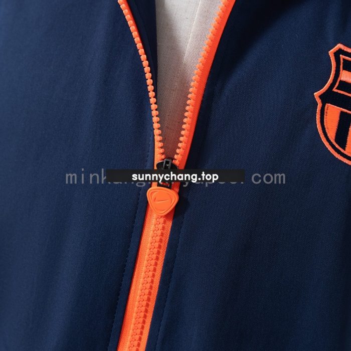 Barcelona Windbreaker - Navy Blue & Orange - 图片 6