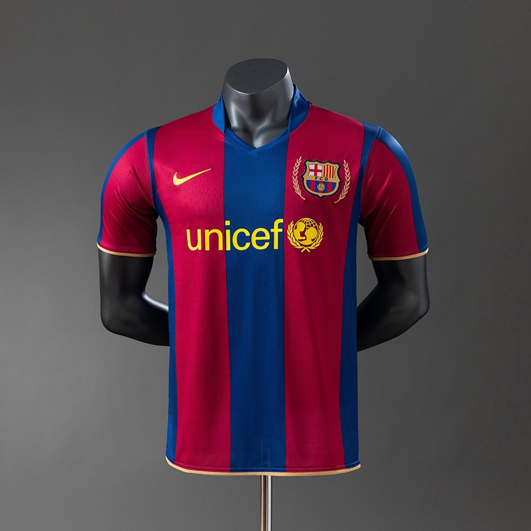 JER-2618_1 Barcelona 2007-2008 Player Version Home Jersey - 图片 1