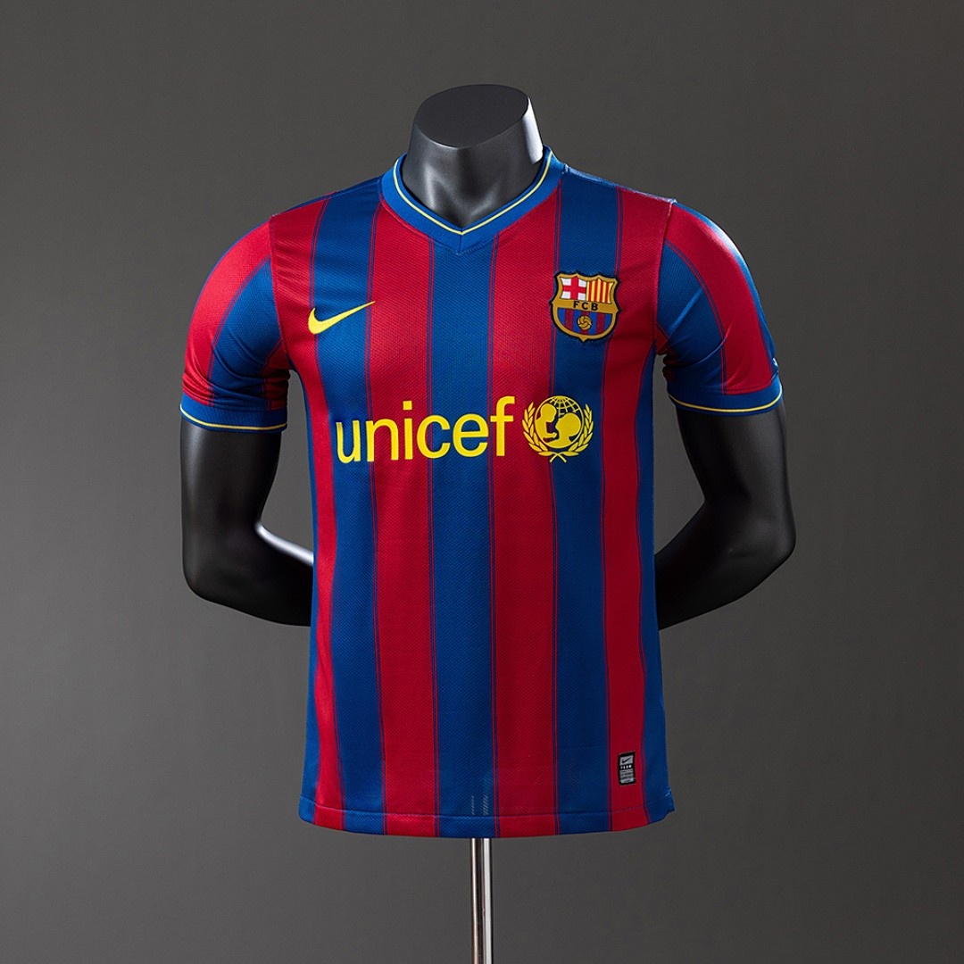 JER-2632_1 Barcelona 2009/2010 Home Player Version Retro Jersey - 图片 1